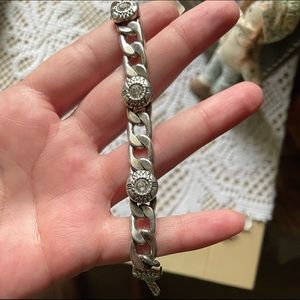 Brighton Silver Chain Bracelet W Cubic Zirconium Stones. EXCELLENT CONDITION.